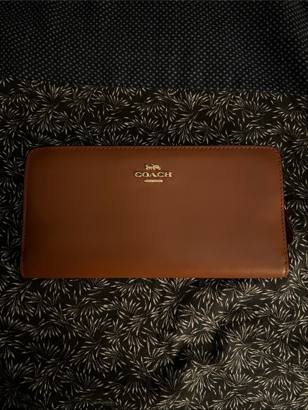 Coach Chestnut Brown Leather Slim Wallet